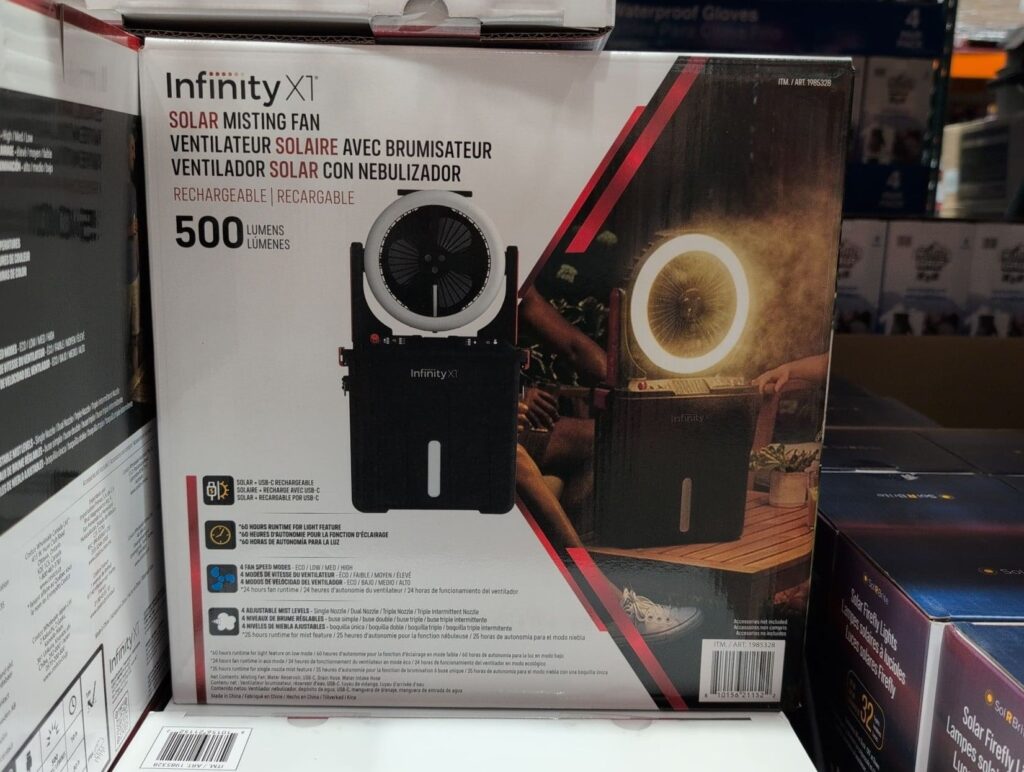 Infinity X1 Solar Misting Fan